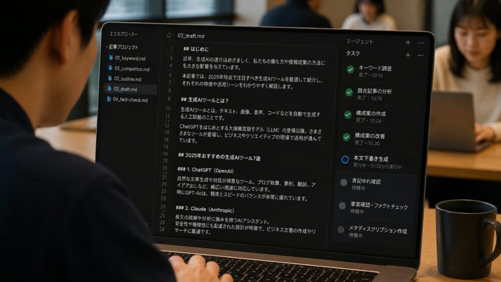 CursorのAgentsWindowUIのイメージ